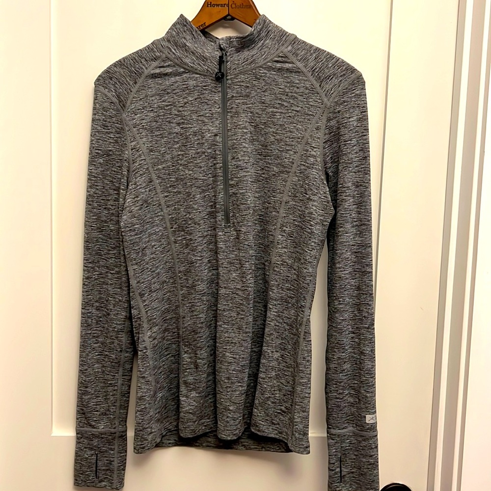 Terramar 3/4 zip pullover, gray , size medium